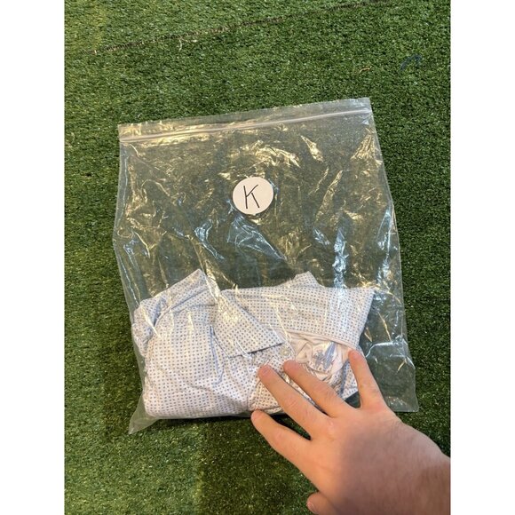 Johnnie O polo mens large blue white featherweight upf 50 lighweight breathable - Picture 11 of 11